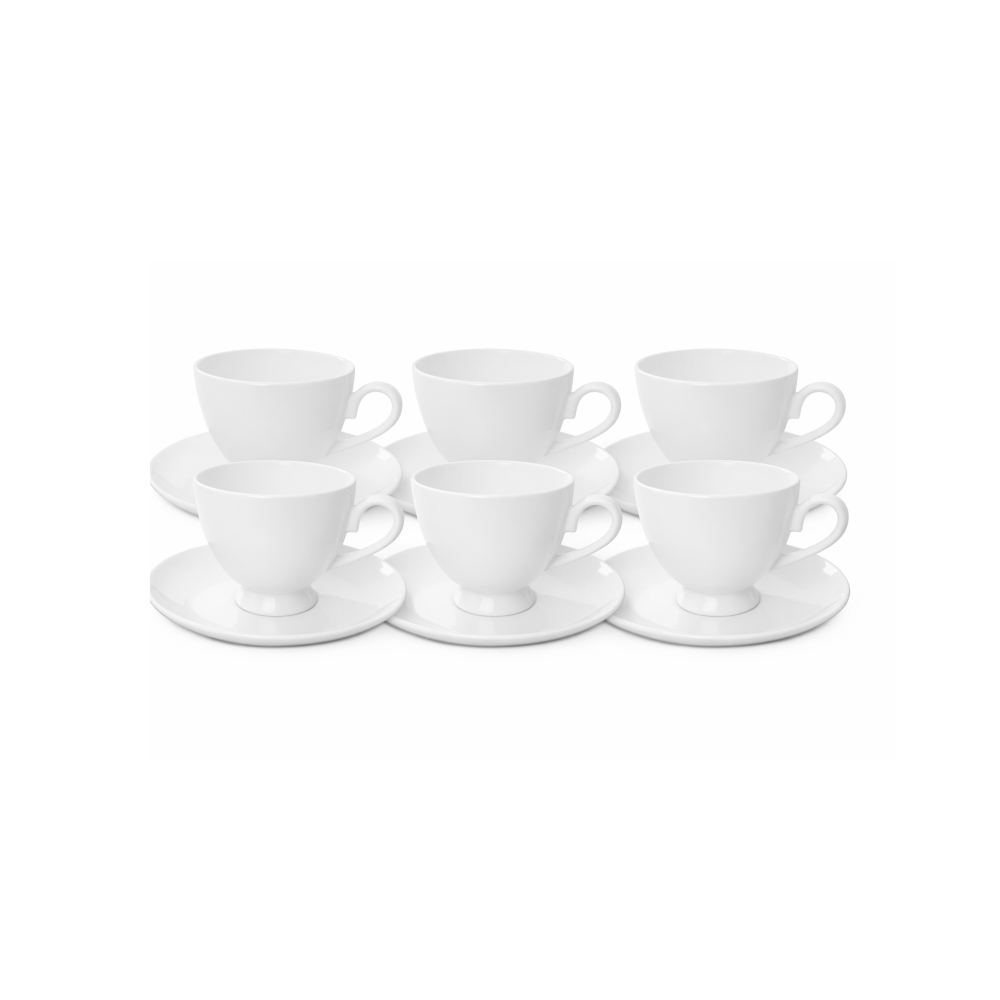 Juego de tazas blancas de café con platillo Échale - Imagen 1