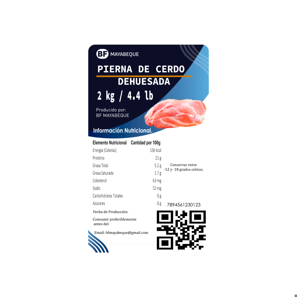 Pierna de cerdo deshuesada BF Mayabeque (2 kg / 4.4 lb) - Miniatura 4