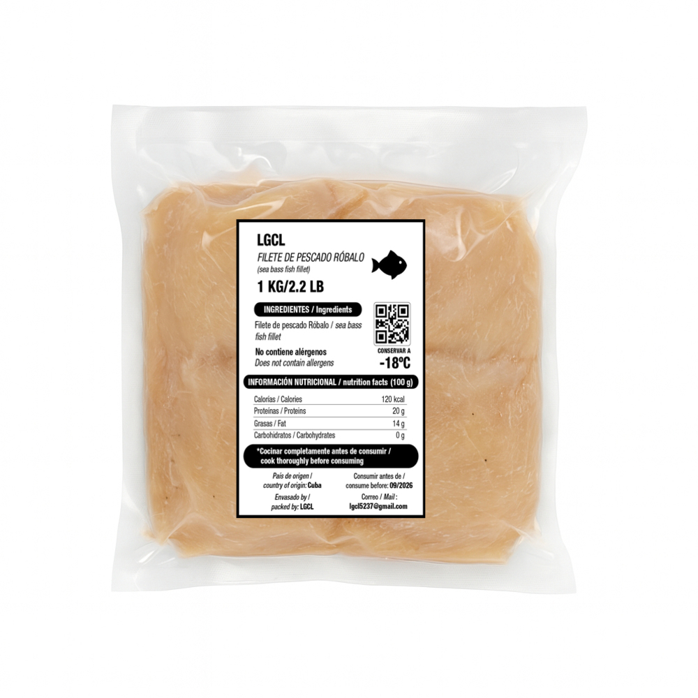 Filete de pescado róbalo LGCL (1 kg / 2.2 lb) - Miniatura 2