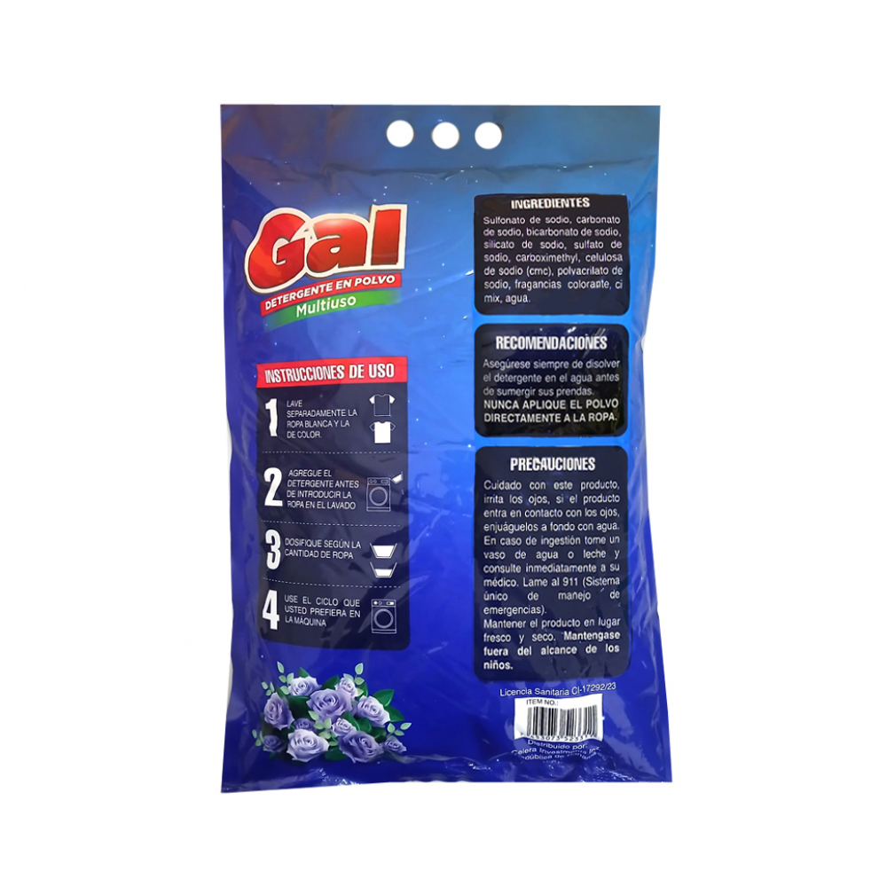 Detergente en polvo multiuso con aroma a flores Gal (1 kg / 2.2 lb) - Miniatura 3
