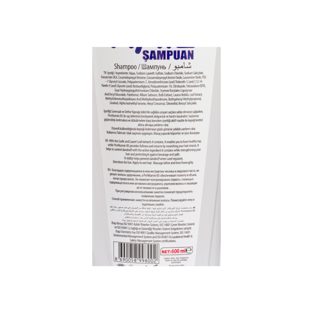 Champú anticaspa de ajo y laurel Hail (600 ml) - Miniatura 3