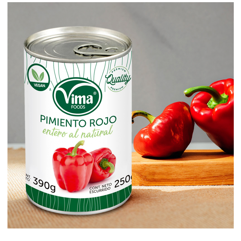 Pimiento rojo entero natural Vima Foods (390 g / 13.75 oz) - Miniatura 3