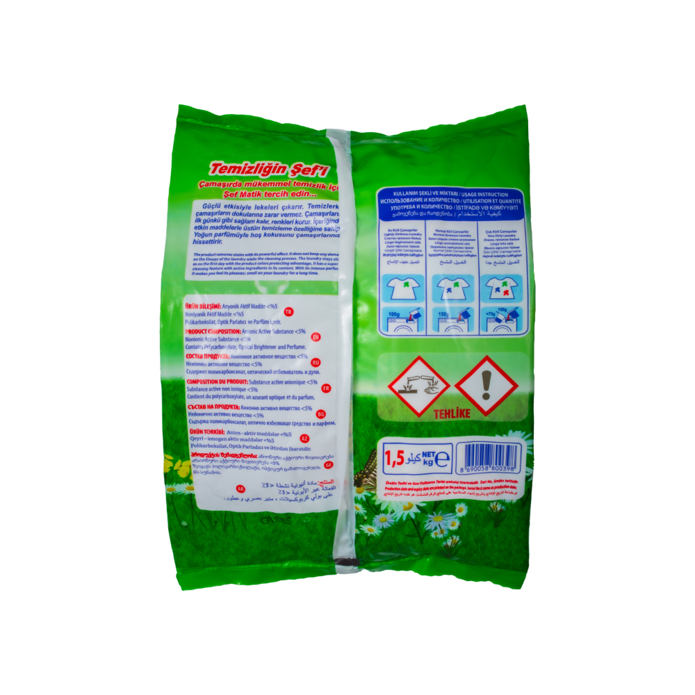 Detergente en polvo universal Sef (1.5 kg / 3.31 lb) - Miniatura 2