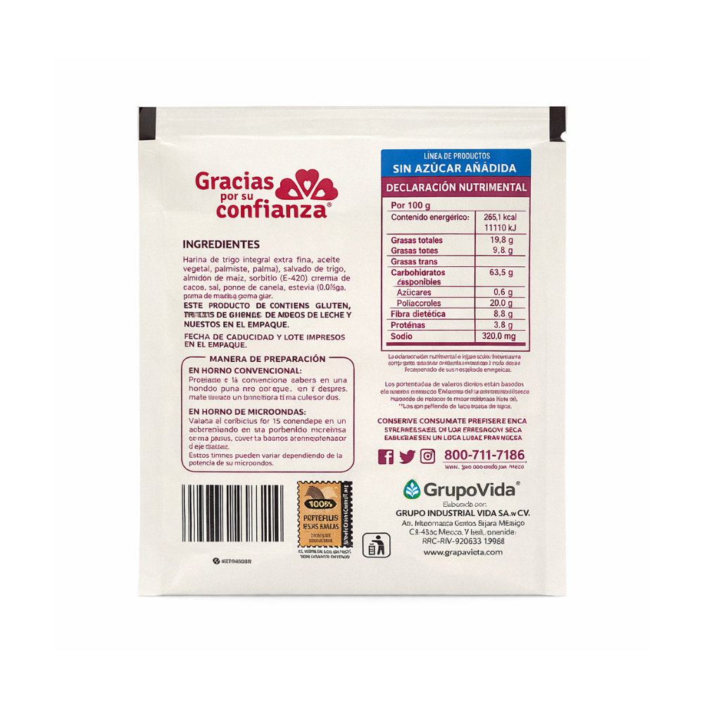 Avena instantánea integral sin azúcar sabor arádanos Ganvita (35 g / 1.23 oz) - Miniatura 3