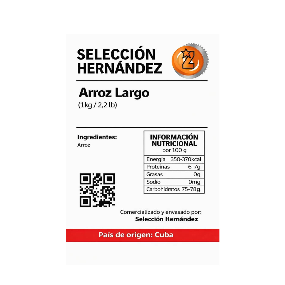 Arroz largo Selección Hernández (1 kg / 2.2 lb) - Miniatura 3