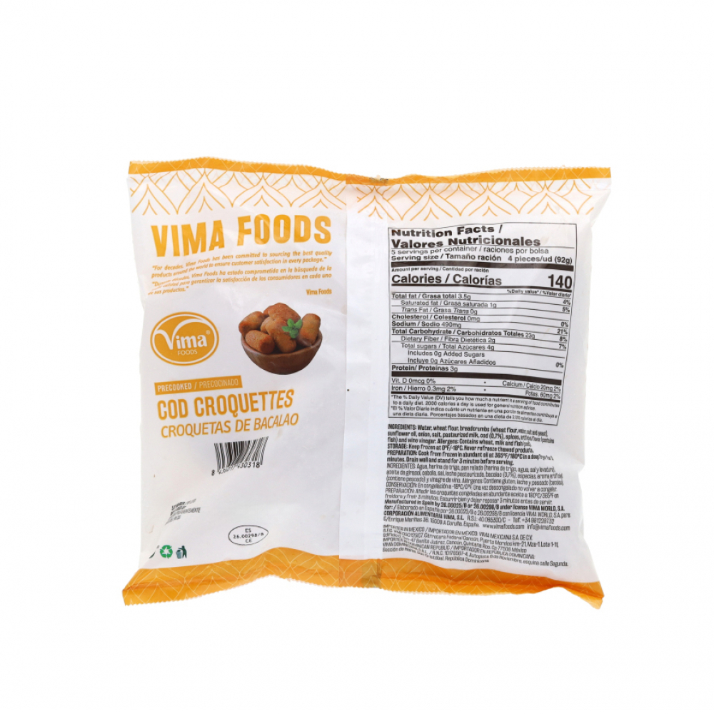 Croquetas de bacalao Vima Foods (500 g / 1.1 lb) - Miniatura 4