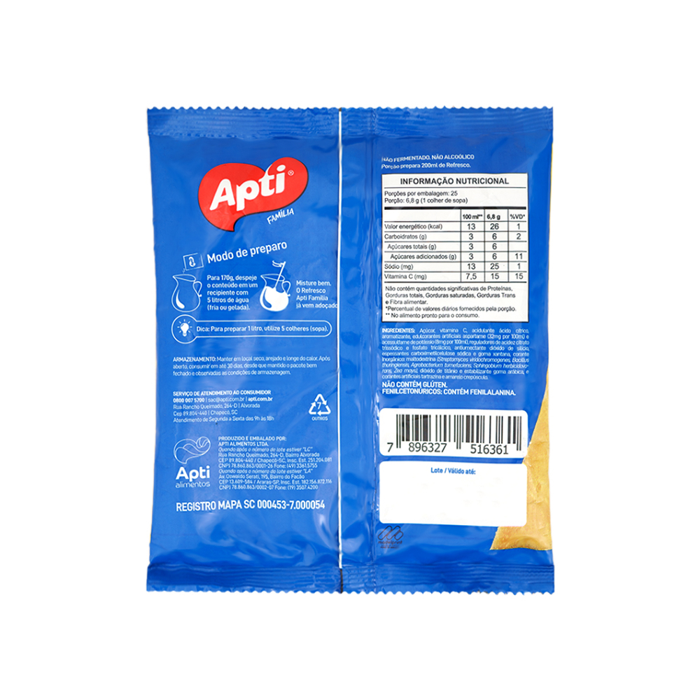 Refresco instantáneo sabor piña Apti (170 g / 6 oz) - Miniatura 2