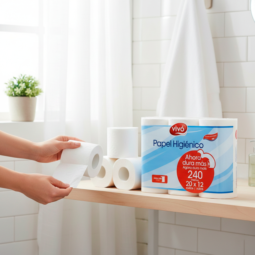 Papel sanitario doble capa Vivo (794 g / 28 oz) - Miniatura 4