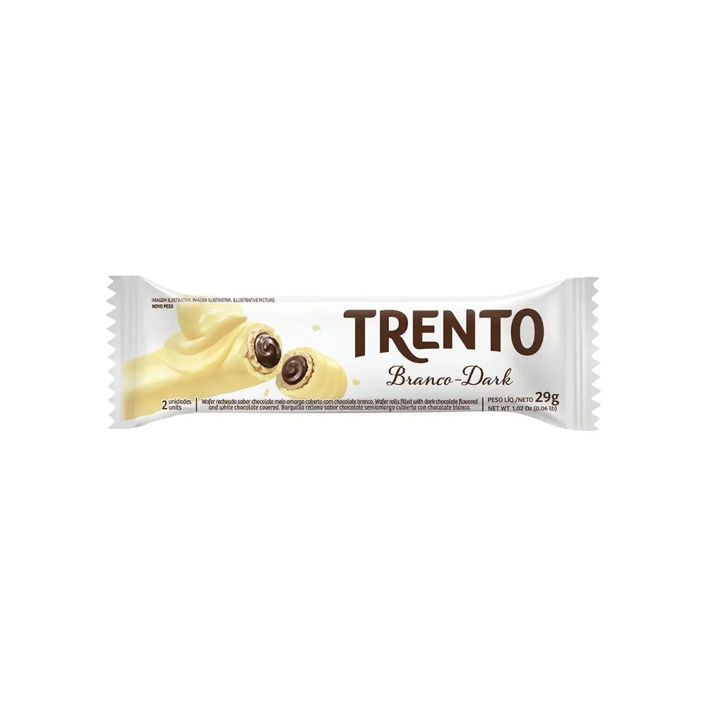 Barquilla rellena sabor chocolate semiamargo cubierta con chocolate blanco Trento (8 x 29 g / 1.02 oz) - Miniatura 2