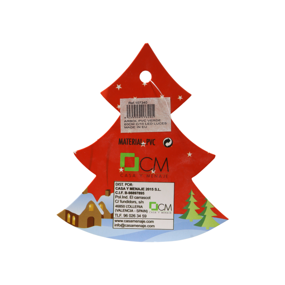 Árbol PVC verde con 10 luces LED Casa y Menaje - Miniatura 3