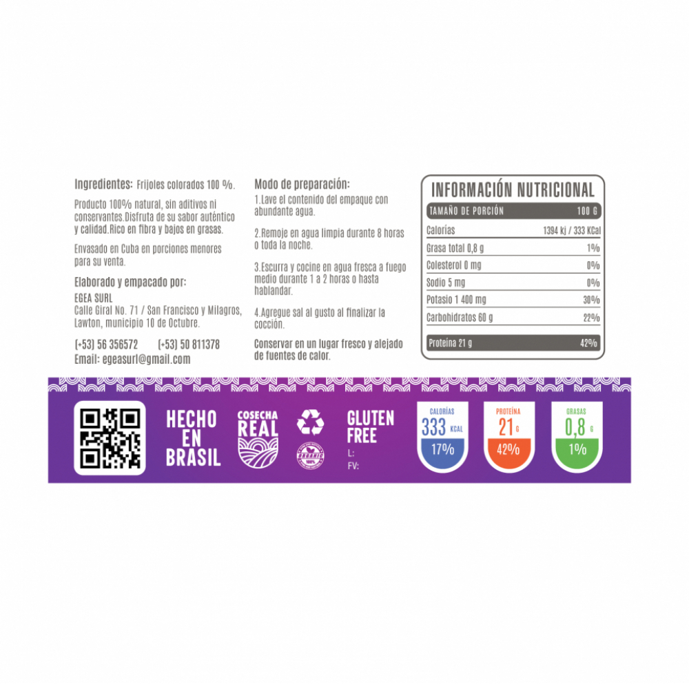 Frijoles colorados Cosecha Real (8 x 1 kg / 2.2 lb) - Miniatura 2