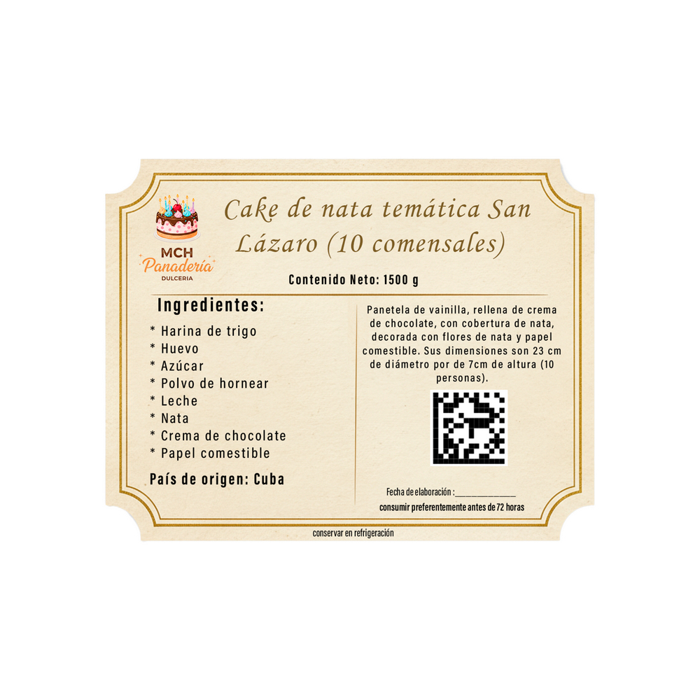 Cake de nata temática San Lázaro MCH Panadería (10 comensales) - Miniatura 4
