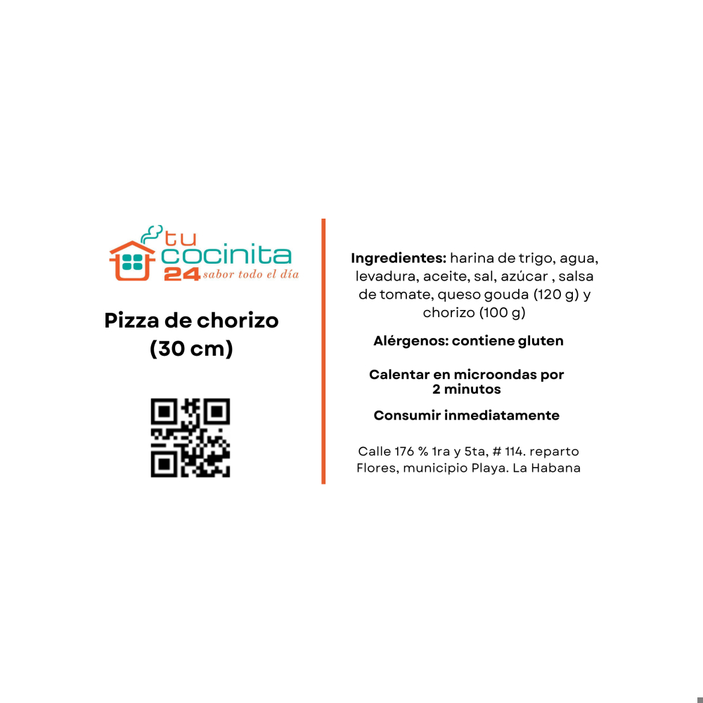 Pizza de chorizo Tucocinita24 (30 cm) - Miniatura 4