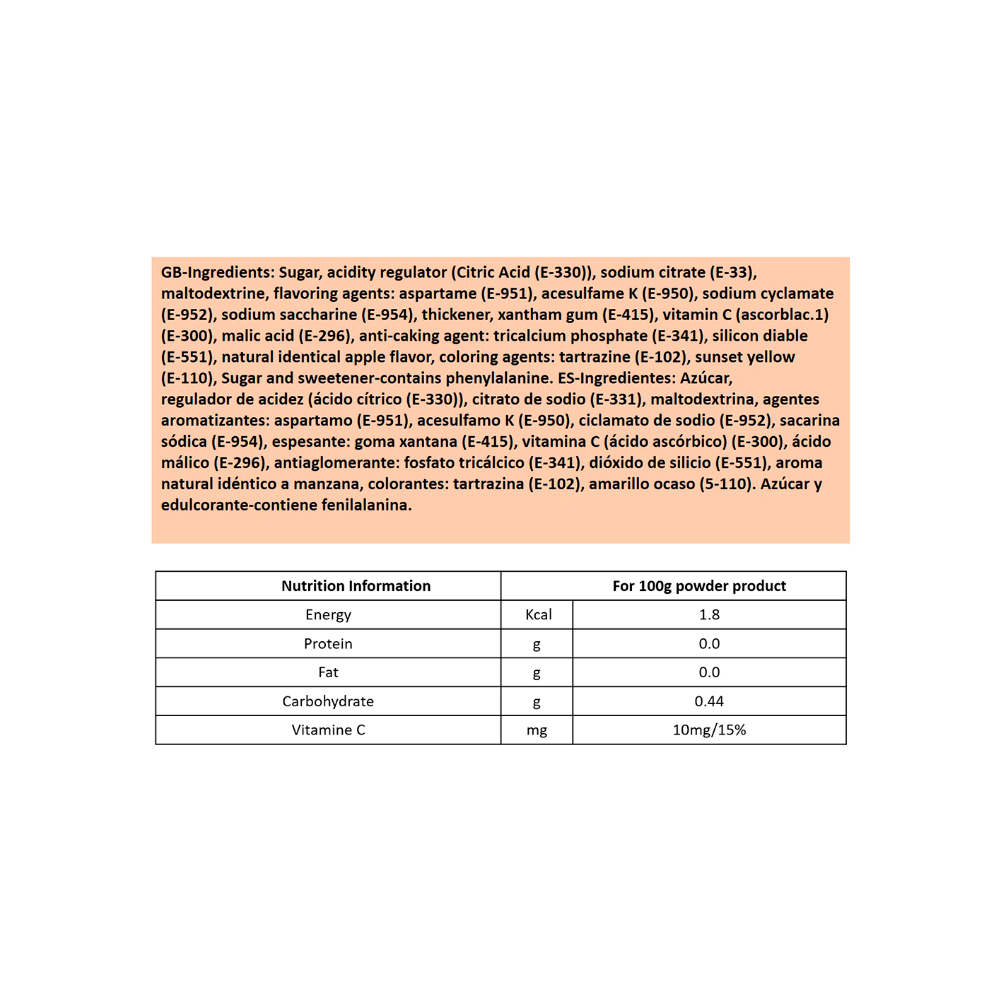 Refresco instantáneo sabor manzana Tutti Frutti Ada (6 g) - Miniatura 3