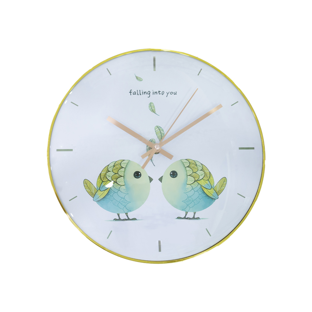 Reloj de pared decorativo 30 cm con motivo de aves Yanda (1 U) - Imagen 1