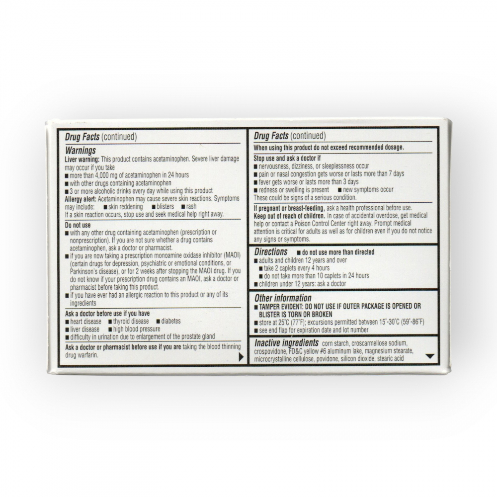 Acetaminofén 325 mg + Clorhidrato de Fenilefrina 5 mg Rugby (24 tabletas) - Miniatura 2