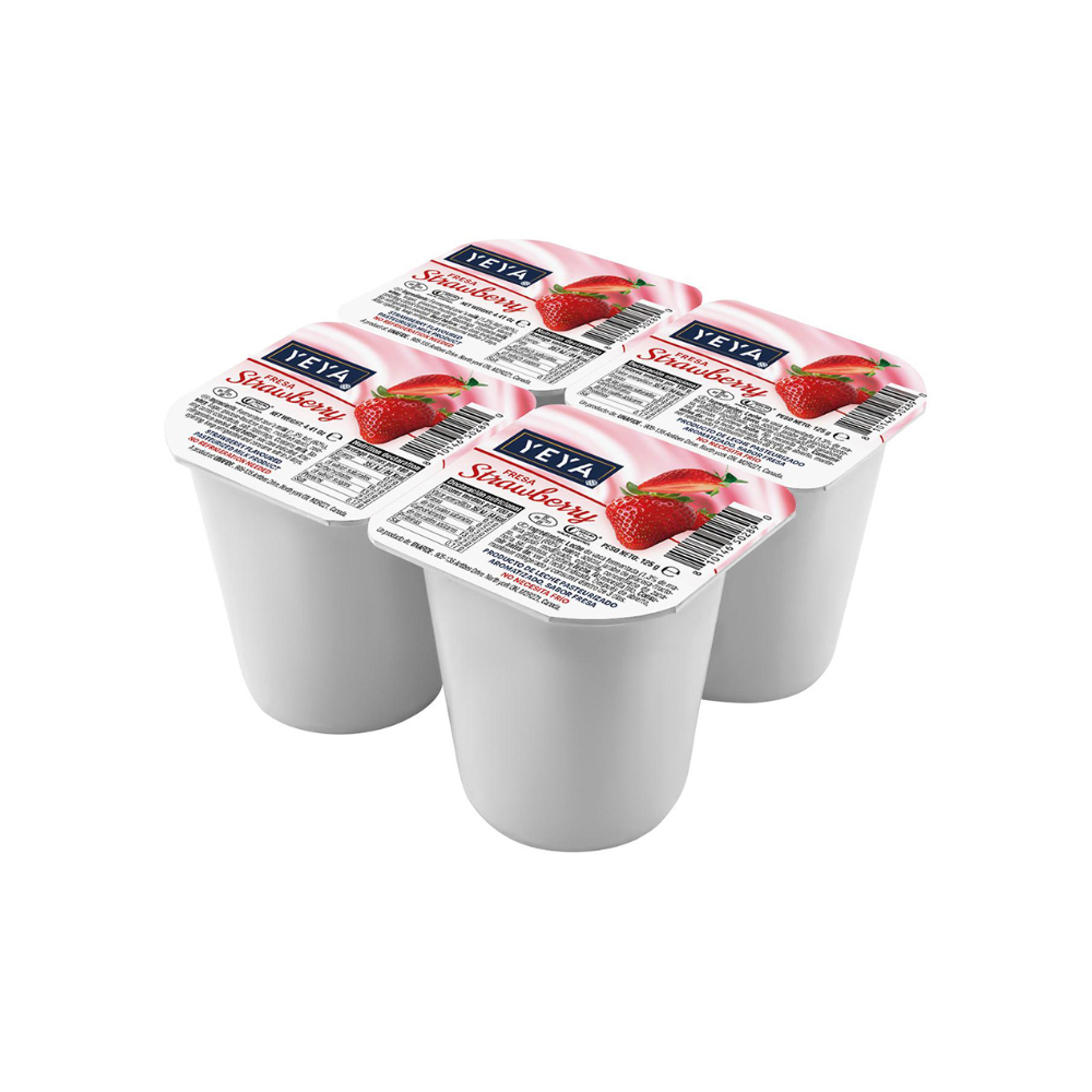 Yogurt pasteurizado sabor a fresa YEYA (4 x 125 g / 4.41 oz) - Miniatura 3