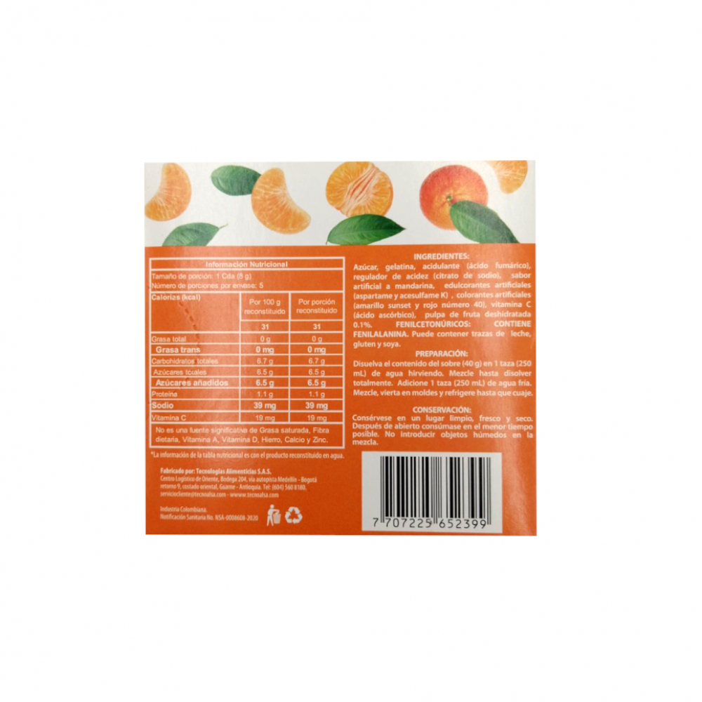 Gelatina sabor a mandarina Boom (40 g / 1.4 oz) - Miniatura 4