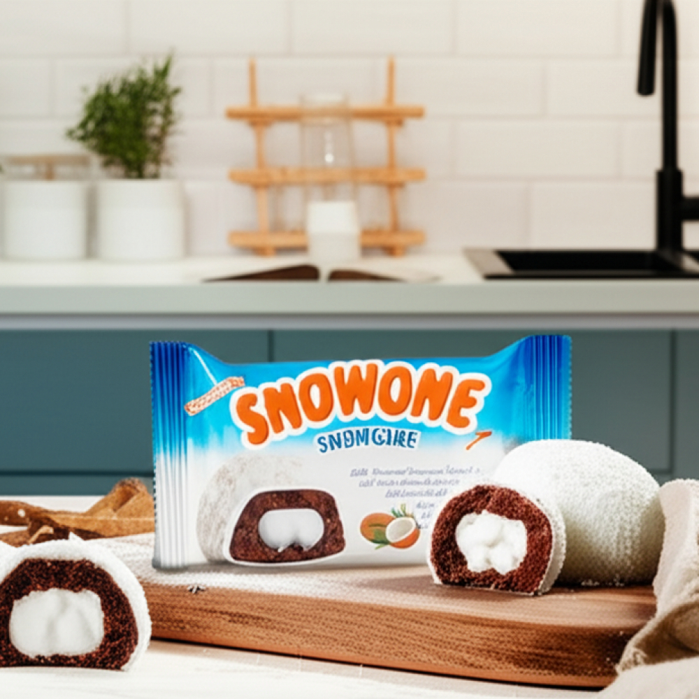 Malvavisco de chocolate blanco y coco Hazal Snowone (50 g / 1.76 oz) - Miniatura 3