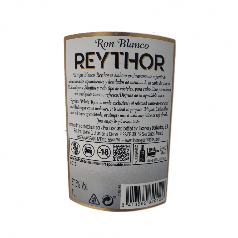Ron blanco Reythor (1 L) - Miniatura 2