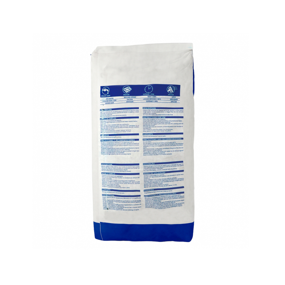 Cemento -Mortero- cola color blanco C1T Super Yu (25 kg / 55.11 lb) - Miniatura 2