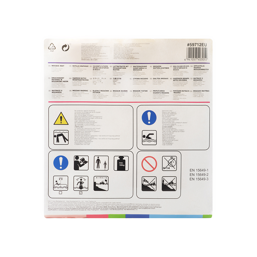 Colchoneta inflable azul 1.83 m x 69 cm Intex - Miniatura 4