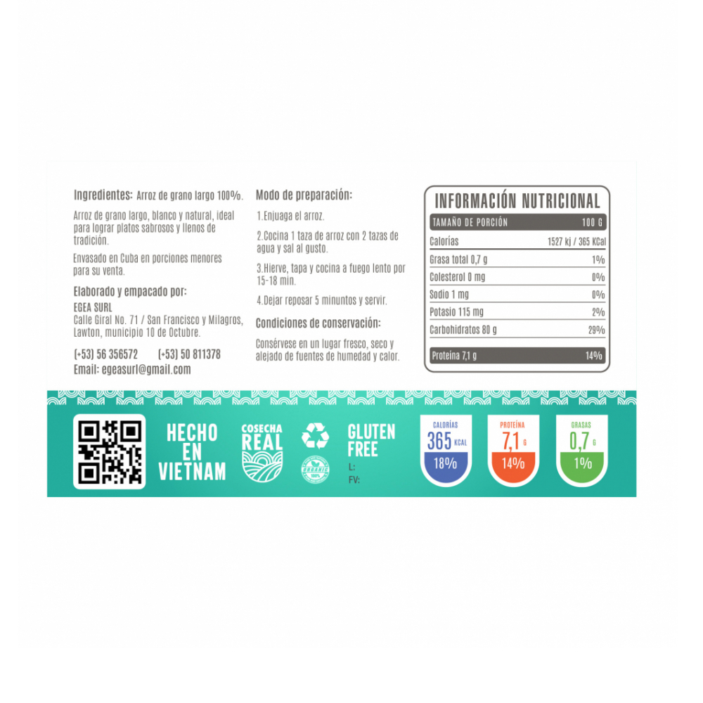Arroz de grano largo Cosecha Real (10 x 1 kg / 2.2 lb) - Miniatura 2