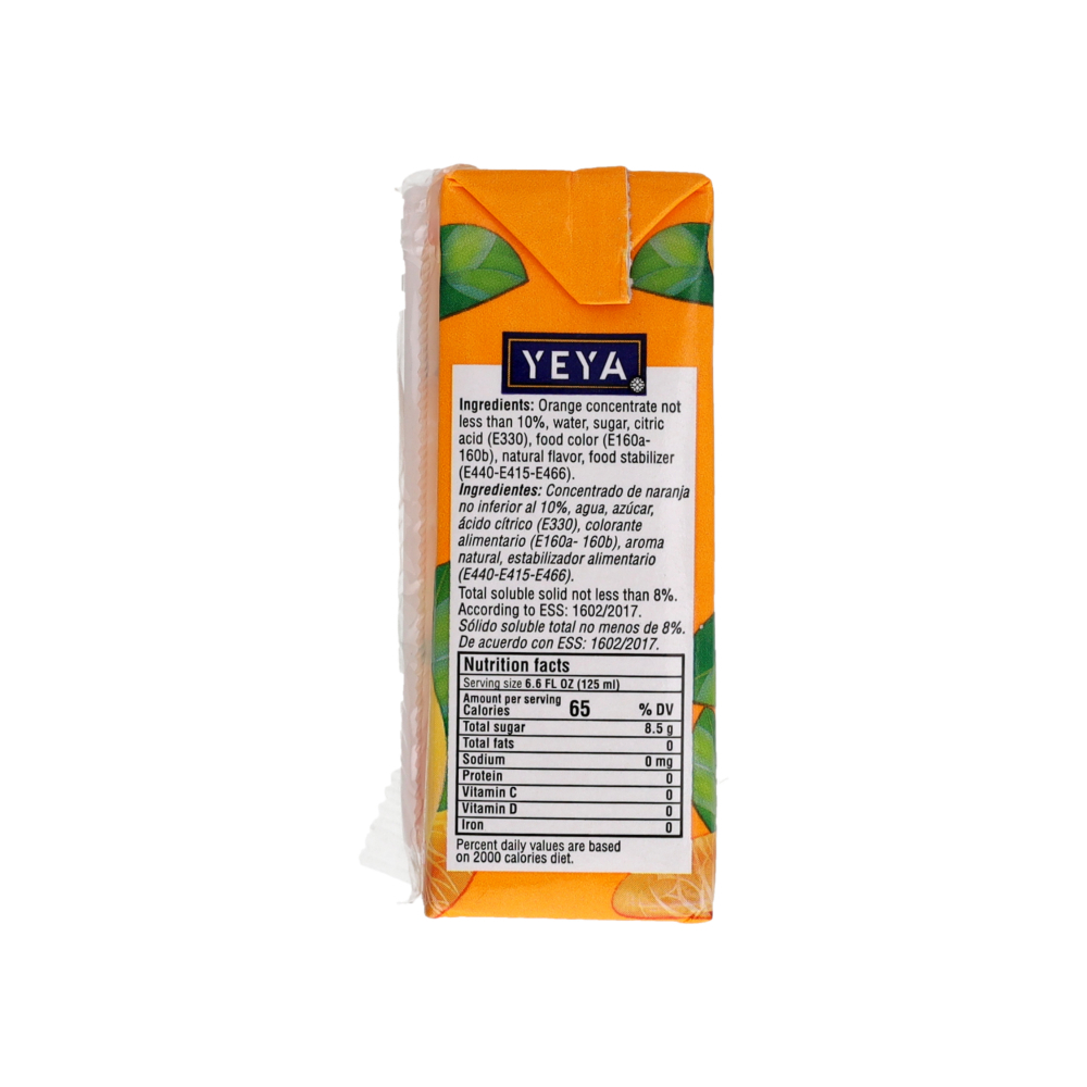 Jugo de frutas sabor naranja YEYA (125 ml / 4.2 oz) - Miniatura 3