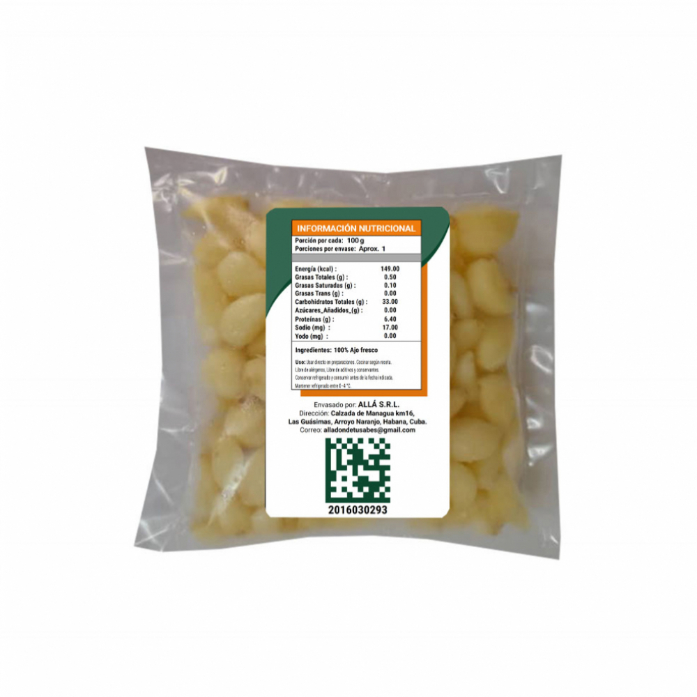 Ajo desgranado pelado y congelado ALLÁ (100 g / 3.53 oz) - Miniatura 4