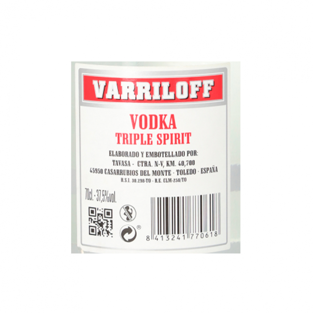 Vodka Varriloff (700 ml) - Miniatura 3