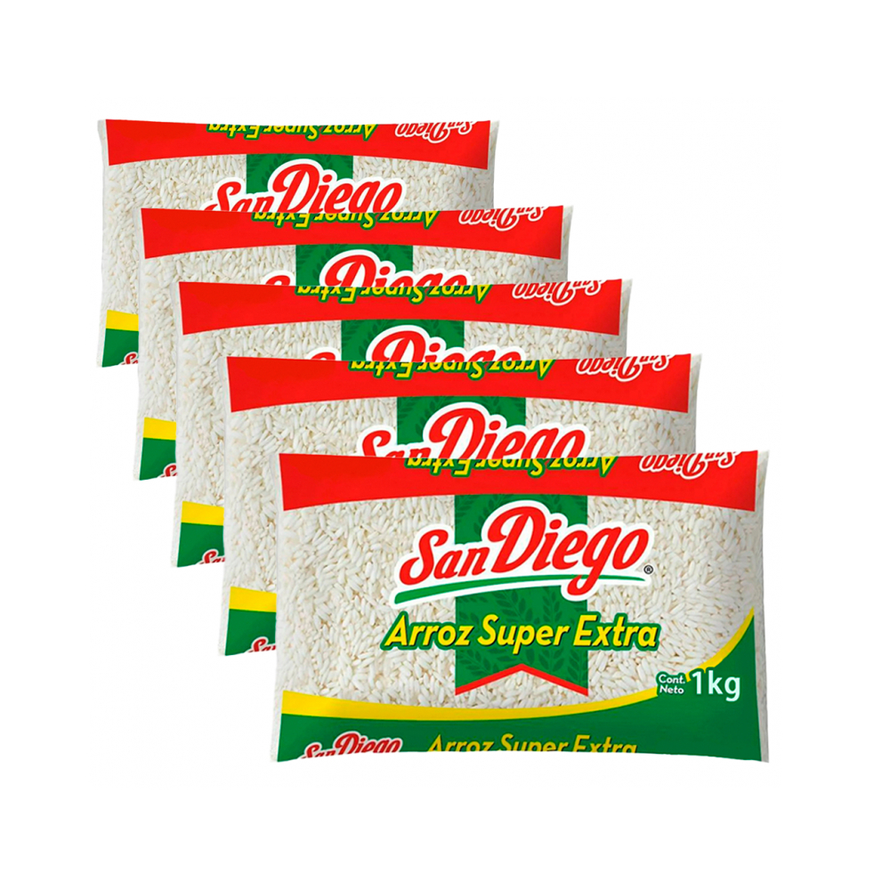 Mercatoria - Arroz super extra San Diego (5 x 1 kg / 2.2 lb)