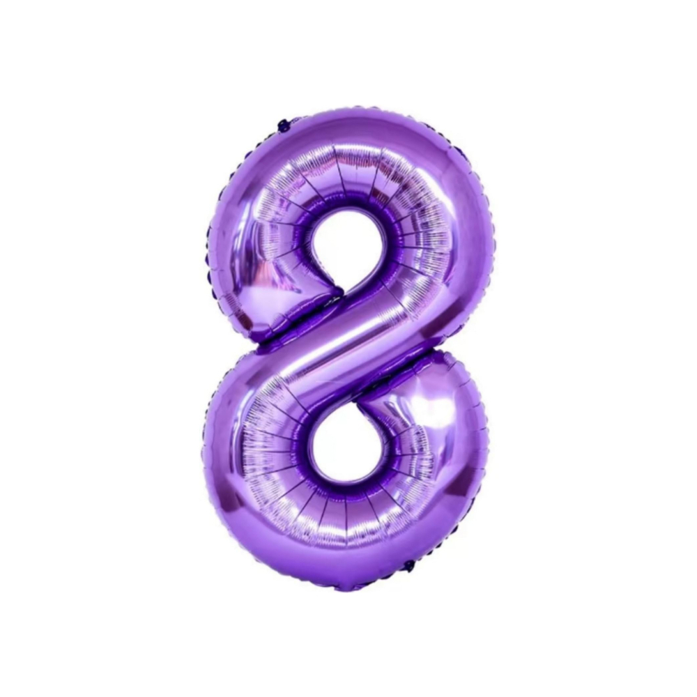 Globo morado número 8 Balloon (32 pulgadas) - Miniatura 3