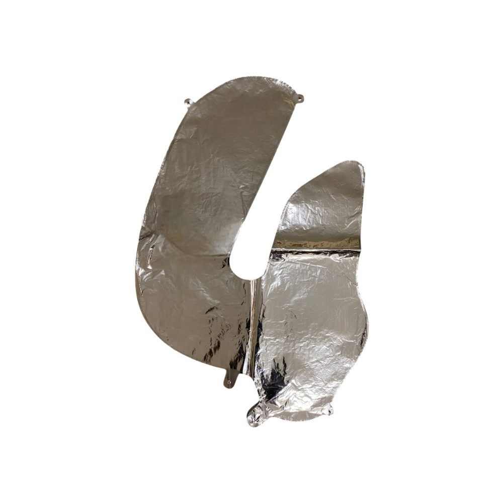 Globo plateado número 4 Balloon (16 pulgadas) - Miniatura 4