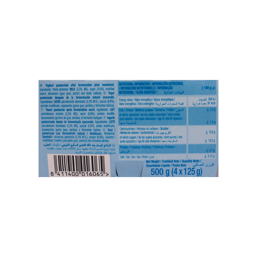 Yogurt natural azucarado yogu+ Feiraco (48 x 125 g / 4.4 oz) - Miniatura 4