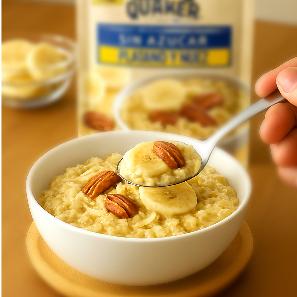 Avena integral sin azúcar sabor plátano y nuez Quaker (40 g / 1.41 oz) - Miniatura 4