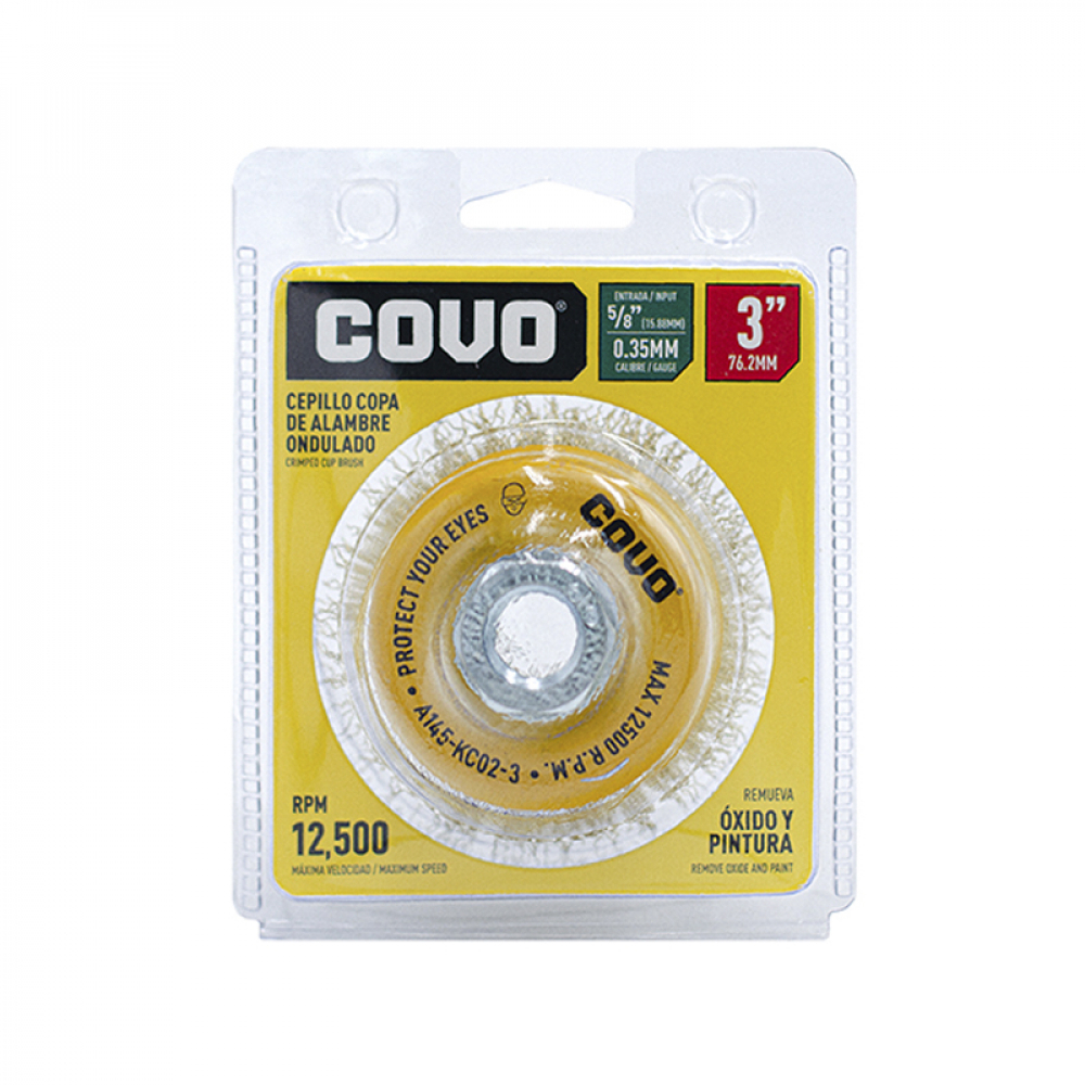 Cepillo copa de alambre ondulado 3" Covo - Miniatura 4