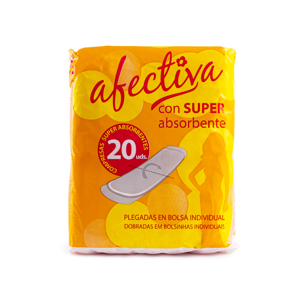 Compresas sanitarias súper absorbentes Afectiva (20 U) - Miniatura 3