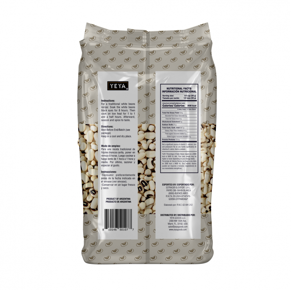 Frijoles blancos carita YEYA (1 kg / 2.2 lb) - Miniatura 2