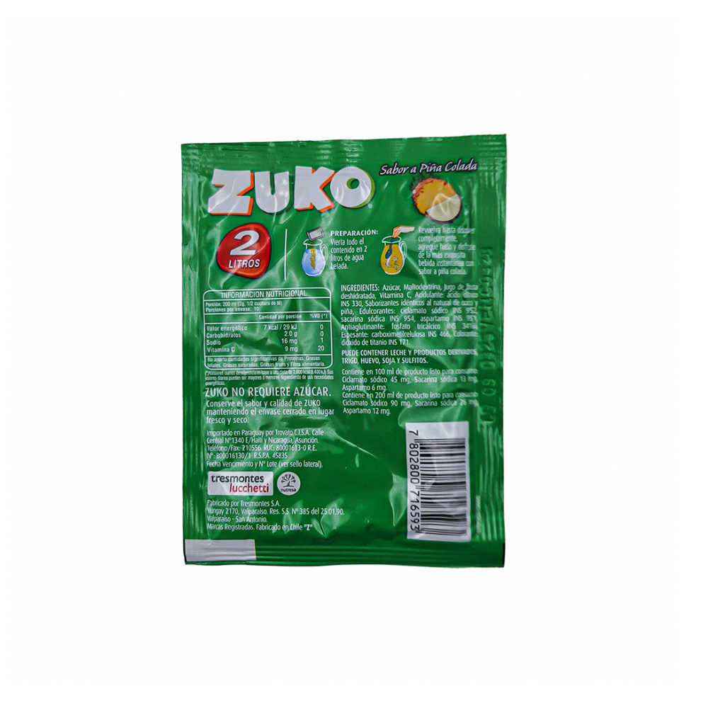 Refresco sabor Piña Colada Zuko (20 g) - Miniatura 2