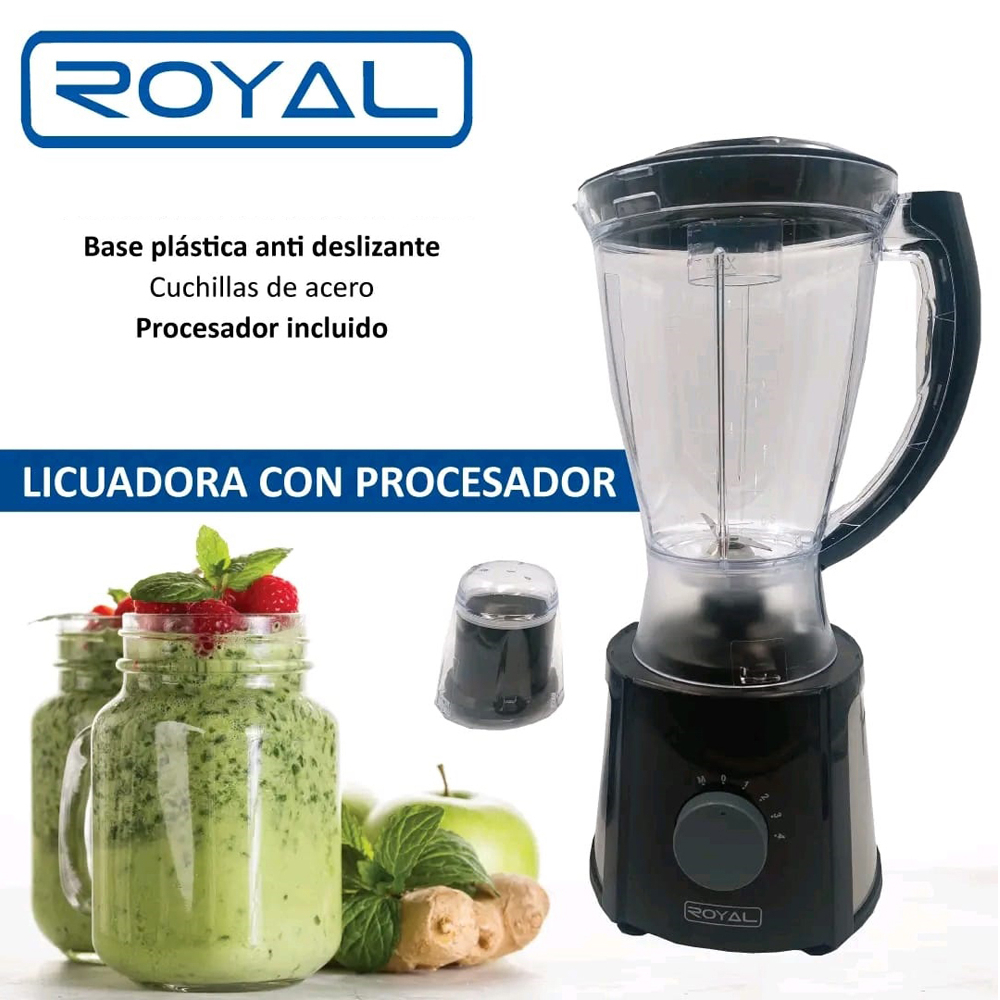 Licuadora con vaso plástico de 1.5 lt y procesador de alimentos Royal Rl315 - Miniatura 2