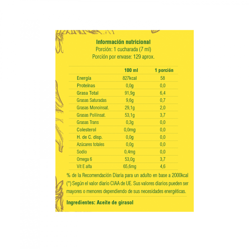 Aceite de girasol Kada (900 ml) - Miniatura 3