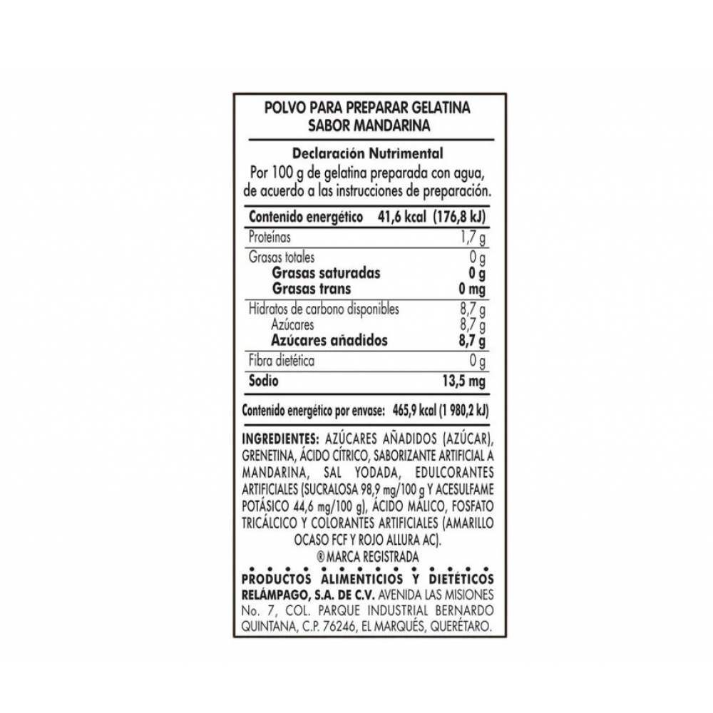 Gelatina sabor mandarina D'Gari (120 g / 4.2 oz) - Miniatura 2