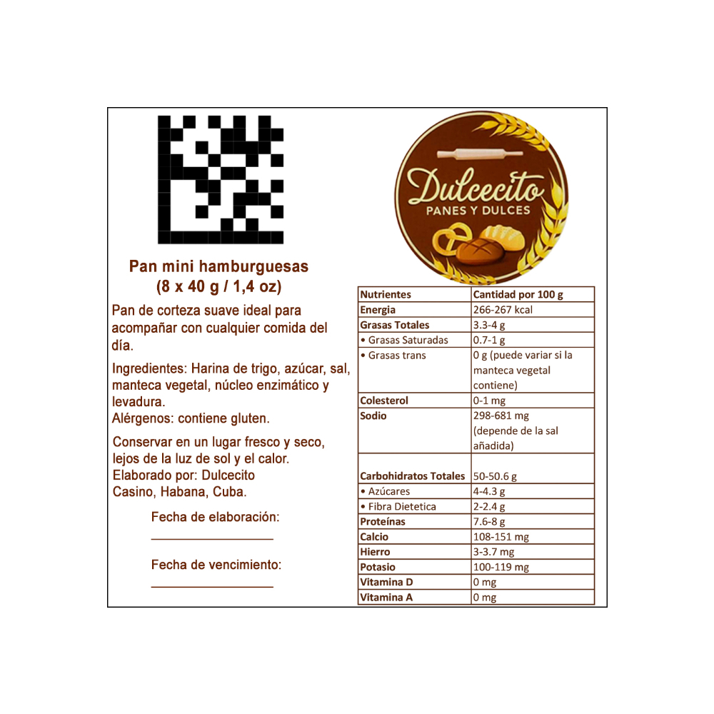 Pan mini hamburguesas Dulcecito (8 x 40 g / 1.4 oz) - Miniatura 3