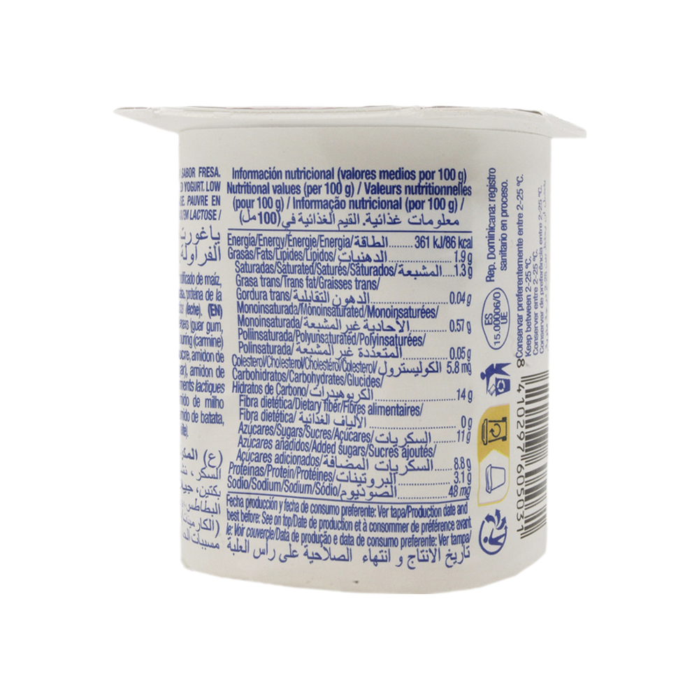 Yogur sabor fresa Asturiana (48 x 125 g / 4.4 oz) - Miniatura 3