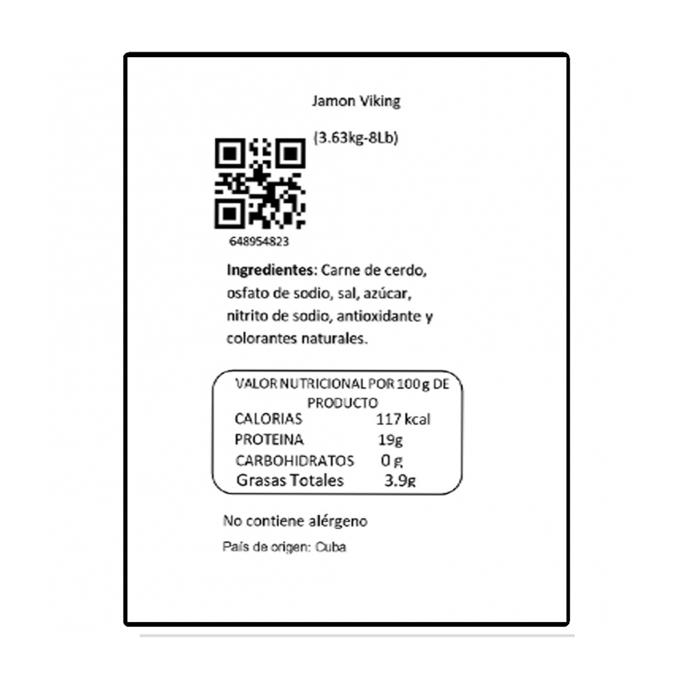 Jamón viking Y&D Ricos (3.63 kg / 8.0 lb) - Miniatura 2