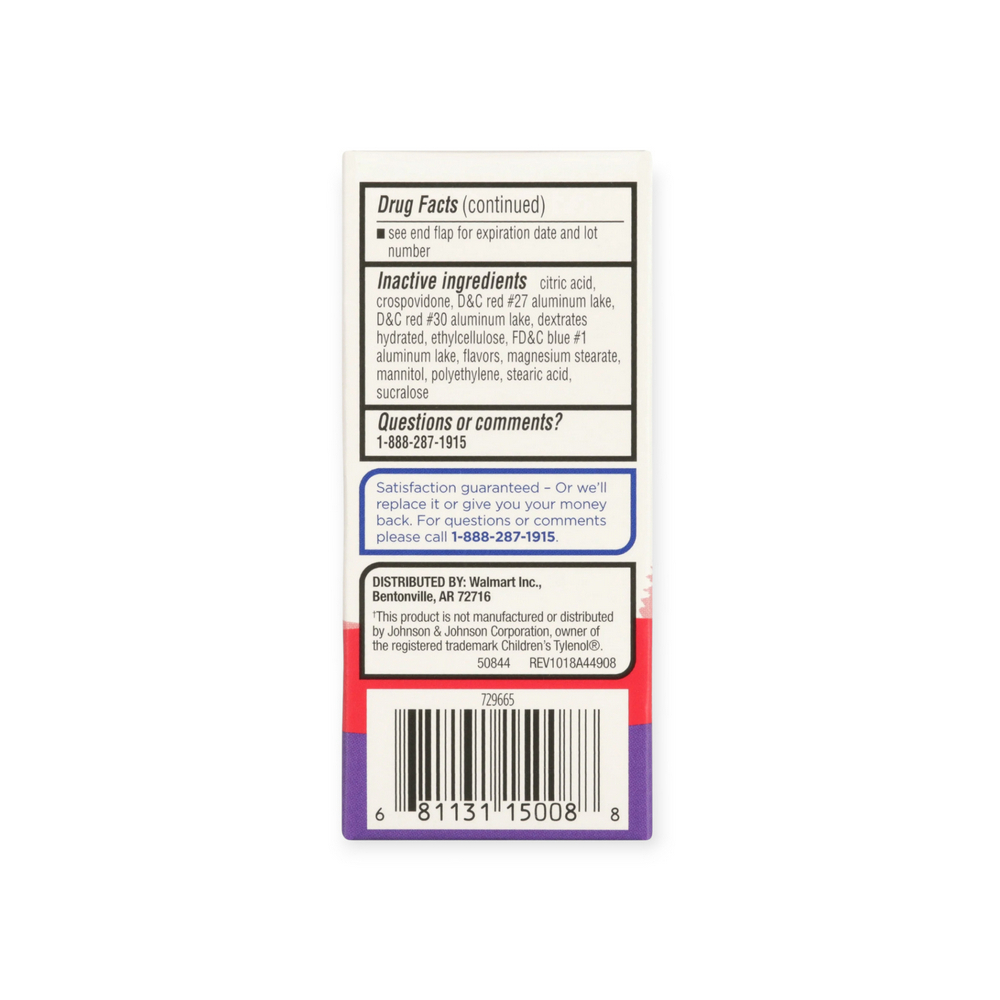 Tabletas masticables de acetaminofén para niños, sabor a uva Equate, 160 mg (24 tabletas) - Miniatura 4