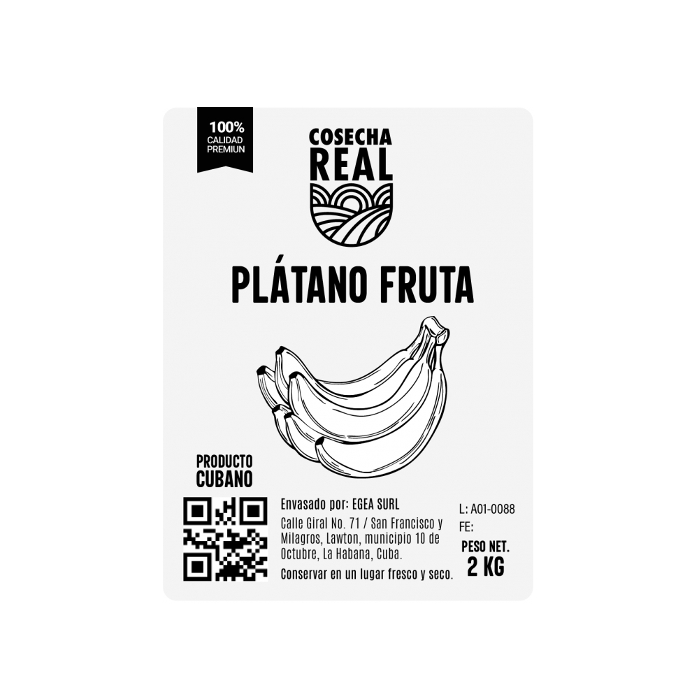 Plátano fruta Cosecha Real (2 kg / 4.4 lb) - Miniatura 3