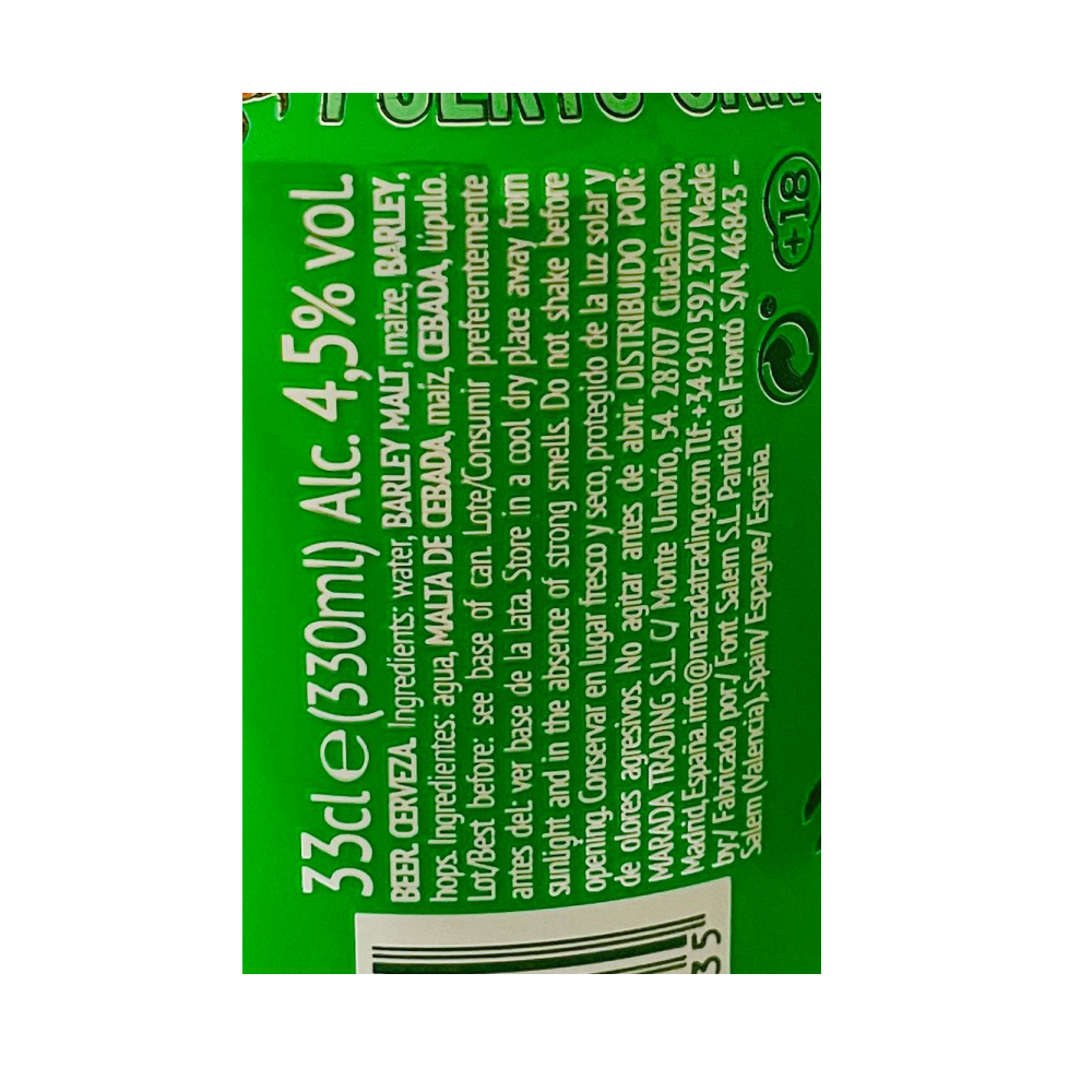 Cerveza con 4.5% de alcohol Puerto Santo (330 ml) - Miniatura 4