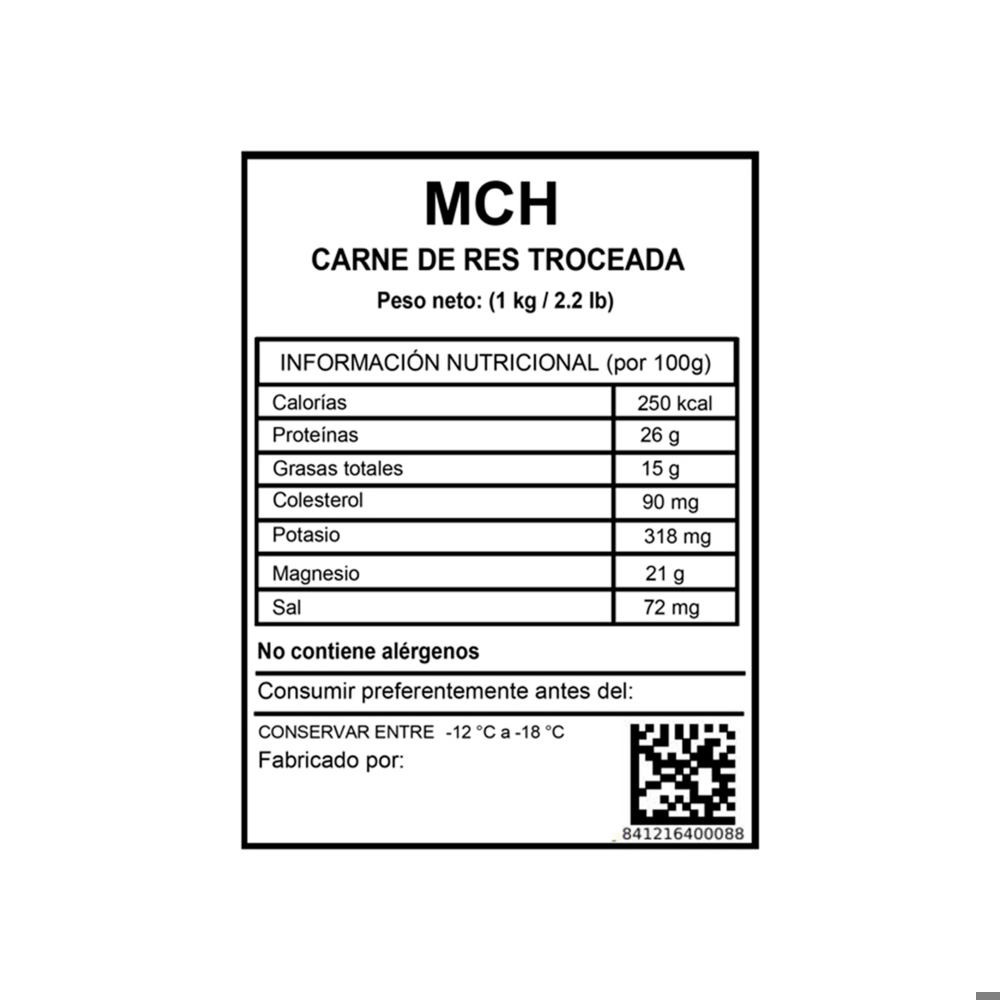 Carne de res troceada MCH (2 x 1 kg / 2.2 lb) - Miniatura 3