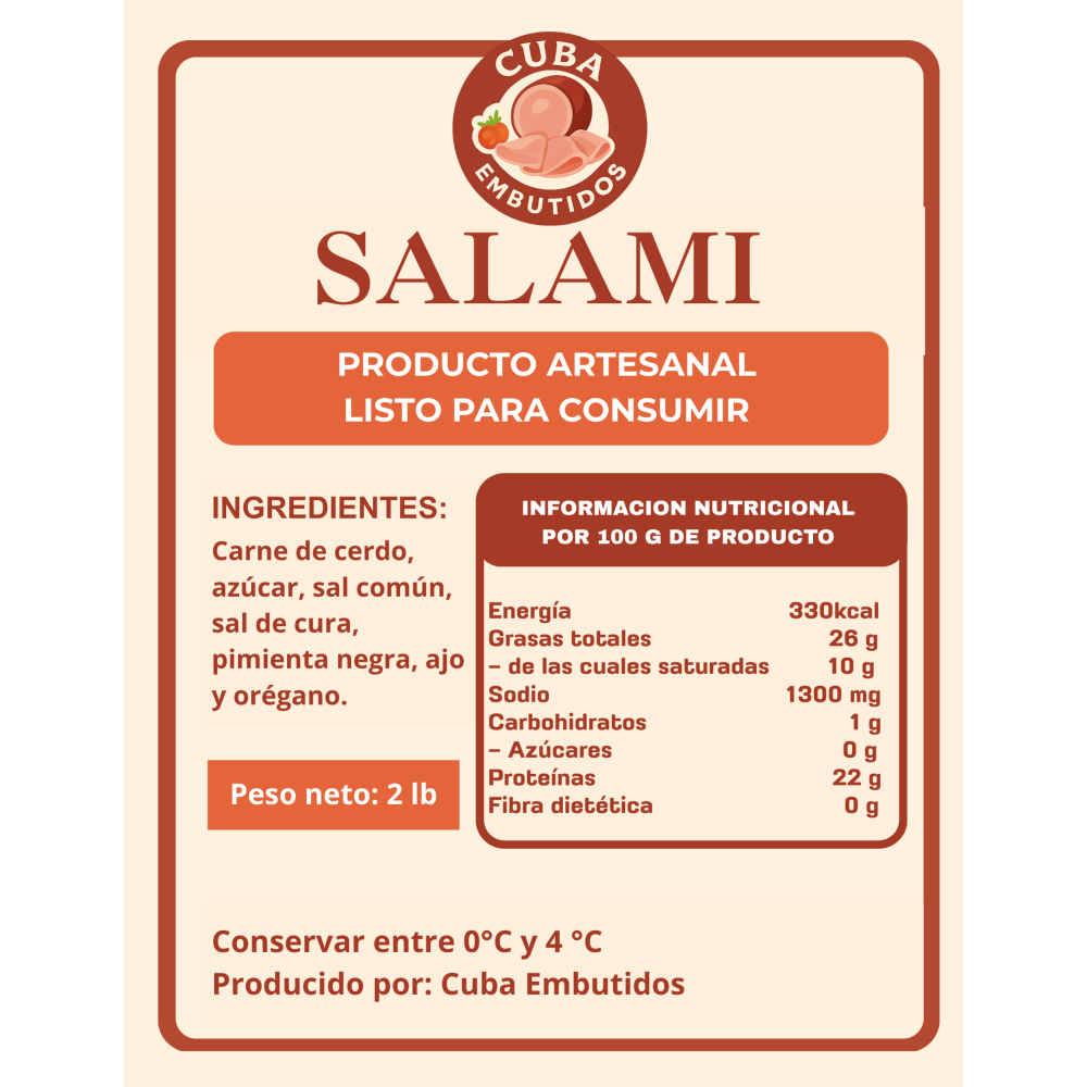 Salami Cuba Embutidos (907 g / 2 lb) - Miniatura 3